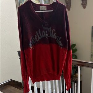 The Great China Wall Ghetto Blaster Ombre V-Neck Cashmere Sweater